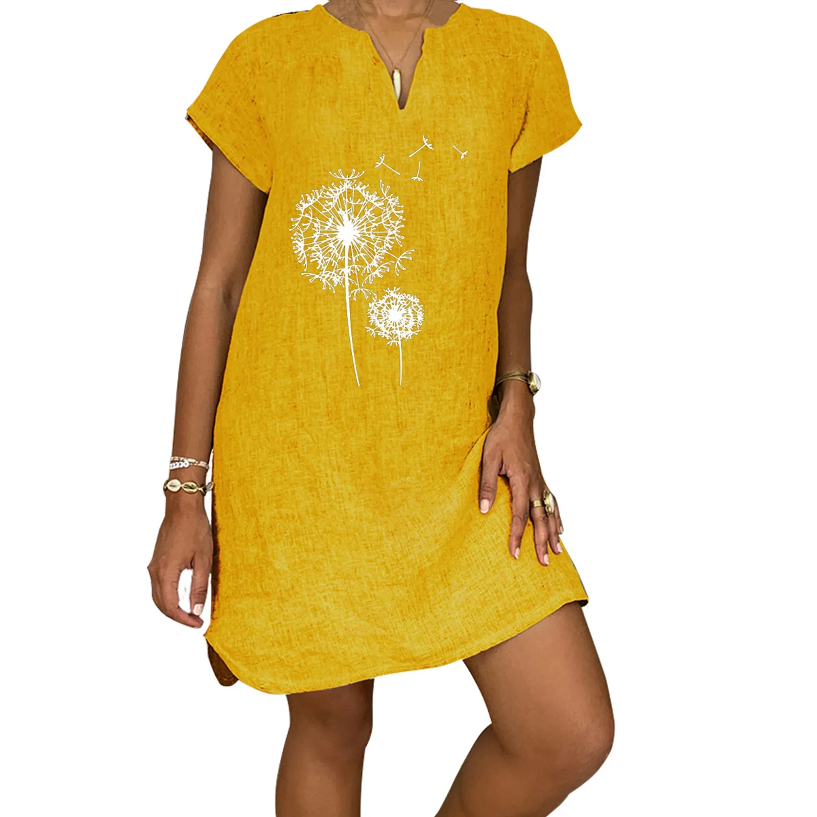 Summer Casual Solid Color Mini Dress For Women V-Neck Short Sleeve Short Dress Ladies Loose Fit Printed Dresses Female Clothing
Summer Casual Solid Color Mini Dress For Women V-Neck Short Sleeve Short Dress Ladies Loose Fit Printed Dresses Female Clothing