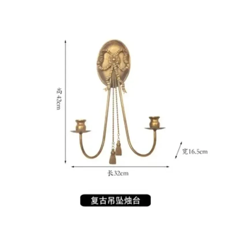 Light luxury gold French candlestick wall hanging wedding shooting props European American home decoration retro
Light luxury gold French candlestick wall hanging wedding shooting props European American home decoration retro