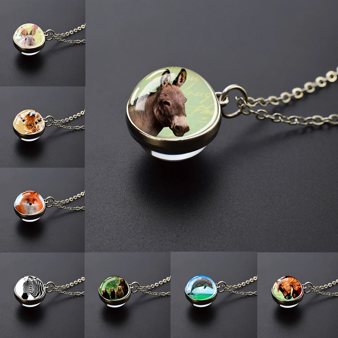 Animal Spherical Necklace Natural Ecological Double-Sided Glass Ball Pendant Cute Necklace Men's and Women's Jewelry Gift
Animal Spherical Necklace Natural Ecological Double-Sided Glass Ball Pendant Cute Necklace Men's and Women's Jewelry Gift