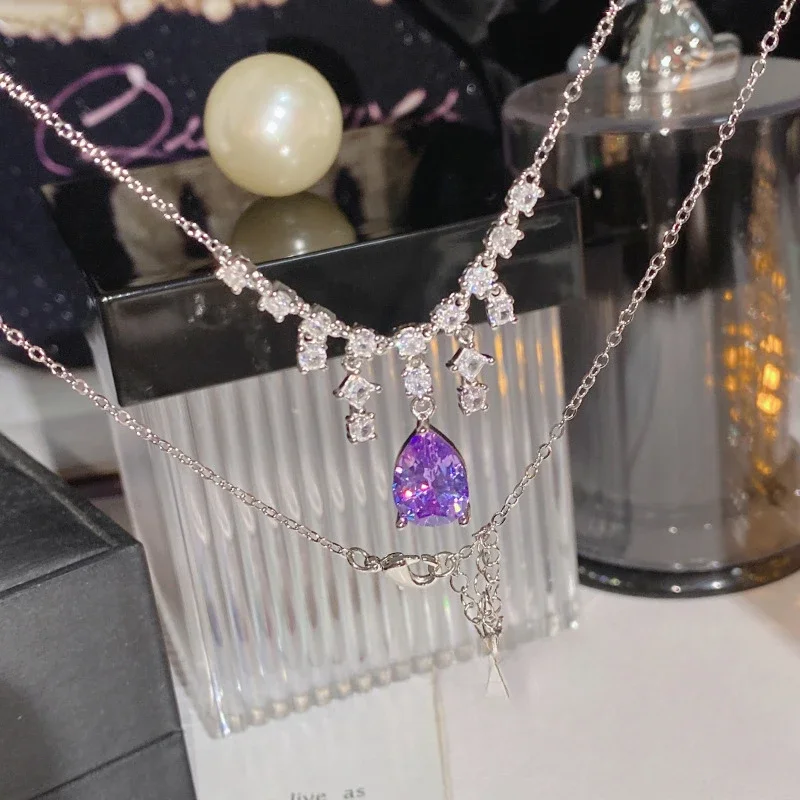 MDLFES Mo!ssan Diamond Style New Star Necklace Gold plated with purple zirconium light luxury niche full star collarbone chain
MDLFES Mo!ssan Diamond Style New Star Necklace Gold plated with purple zirconium light luxury niche full star collarbone chain