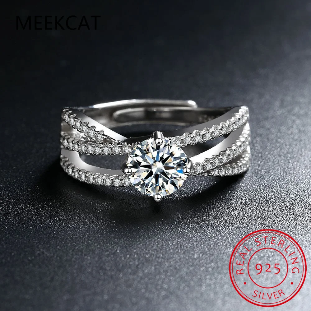 S925 Sterling Silver Round Real Moissanite Multilayer Cross Rings For Women Girls Cassic Wedding Statement Fine Jewelry Gift
S925 Sterling Silver Round Real Moissanite Multilayer Cross Rings For Women Girls Cassic Wedding Statement Fine Jewelry Gift