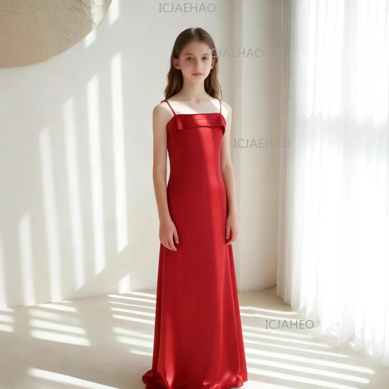 New Children Girls Simple Elegant Red Sleeveless Princess Gown Pageant Birthday Party Outfit Satin Kids Formal Dress Costume
New Children Girls Simple Elegant Red Sleeveless Princess Gown Pageant Birthday Party Outfit Satin Kids Formal Dress Costume
