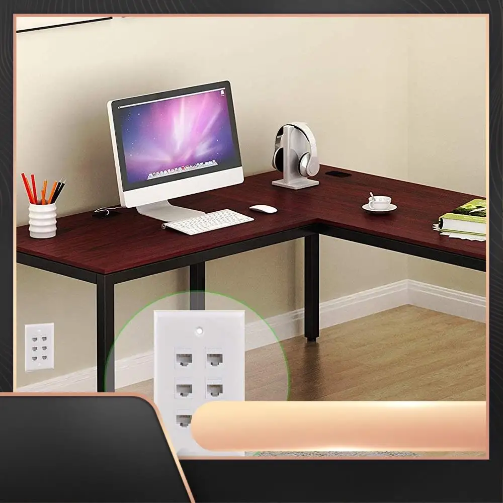 N34R-Cat6 Wall Plate 6 Port With 1 Gang Low Voltage Mounting Bracket For Cat5e, Cat6, Cat6a, Cat7 Networking Cables, White
N34R-Cat6 Wall Plate 6 Port With 1 Gang Low Voltage Mounting Bracket For Cat5e, Cat6, Cat6a, Cat7 Networking Cables, White