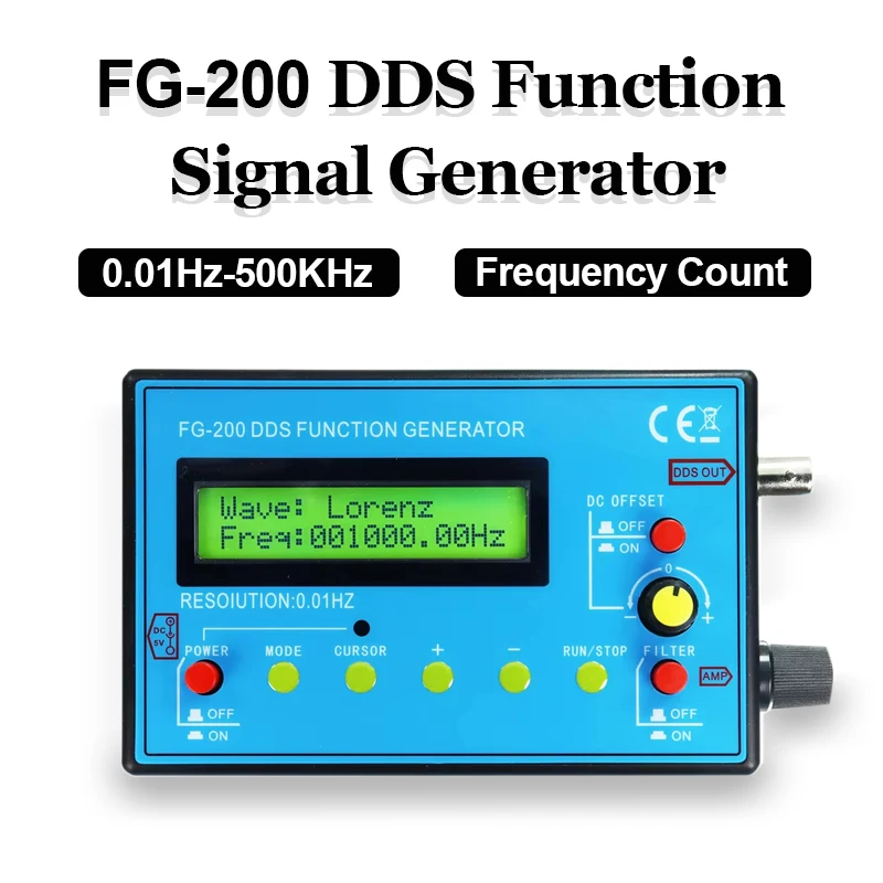 FG-200 Функция DDS Генератор сигналов 0,01 Гц-500 кГц Модуль источника сигнала Частотомер Синус + квадрат + треугольник + зубчатая форма сигнала
FG-200 Функция DDS Генератор сигналов 0,01 Гц-500 кГц Модуль источника сигнала Частотомер Синус + квадрат + треугольник + зубчатая форма сигнала