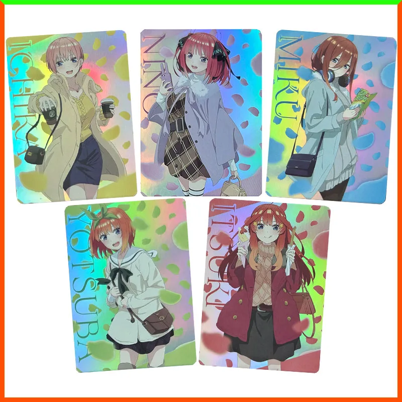 Аниме История богини DIY ACG Nakano Itsuki Yotsuba Miku Nino Ichika Коллекционные карты с преломлением фольги, игрушки для мальчиков, подарок на день рождения
Аниме История богини DIY ACG Nakano Itsuki Yotsuba Miku Nino Ichika Коллекционные карты с преломлением фольги, игрушки для мальчиков, подарок на день рождения