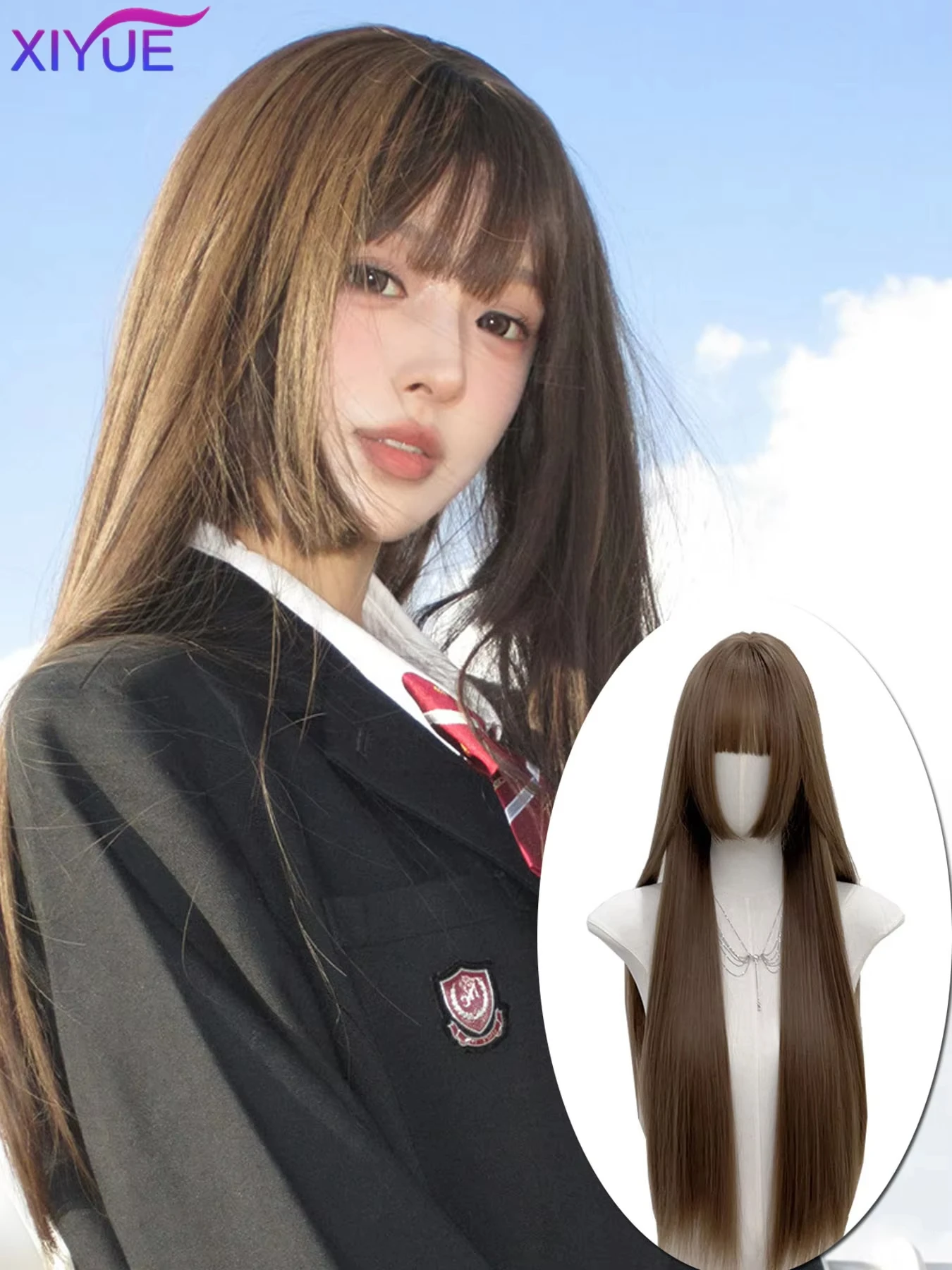 Princess Cut Bangs Natural Look Synthetic Long Wig With Bangs Long Heat-Resistant Brown Wig For Women
Princess Cut Bangs Natural Look Synthetic Long Wig With Bangs Long Heat-Resistant Brown Wig For Women