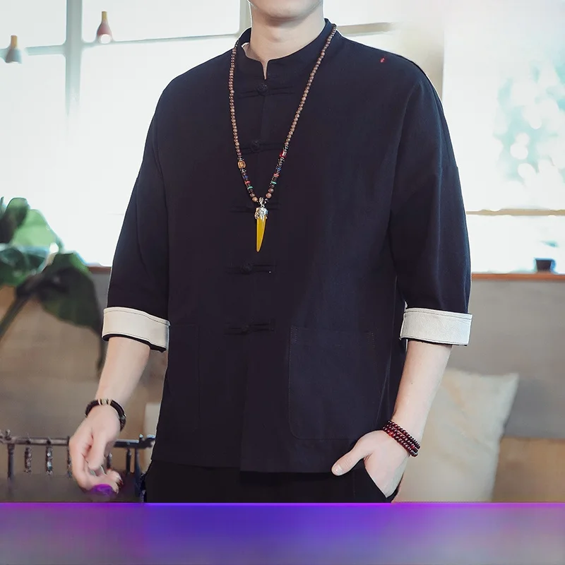 Summer Cotton Linen Seven Sleeve Chinese Style Loose Women's Shirt Breathable Short Sleeve Open Cardigan Couple's Outfit
Summer Cotton Linen Seven Sleeve Chinese Style Loose Women's Shirt Breathable Short Sleeve Open Cardigan Couple's Outfit