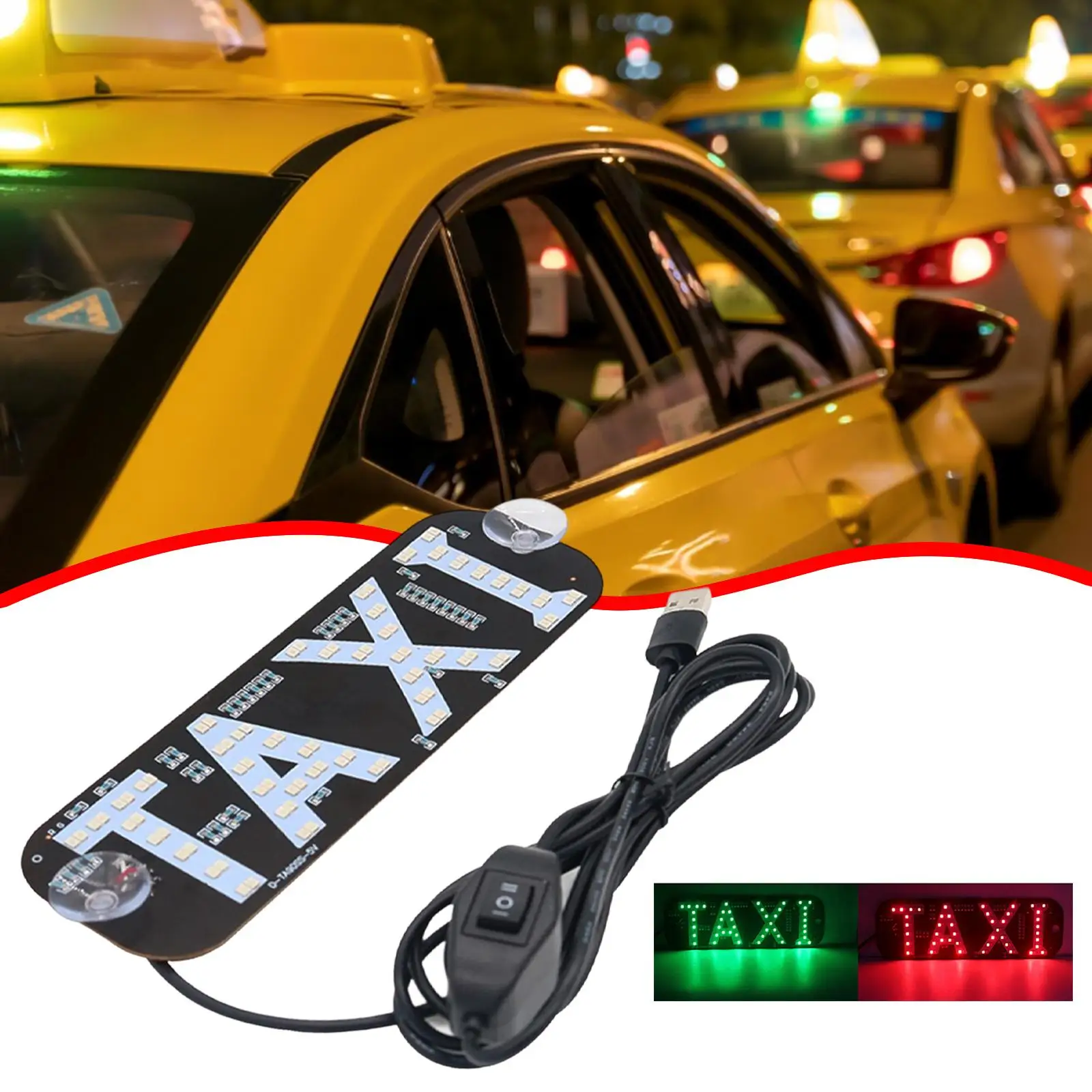 Taxi Light DC 5-6V Accessory Practical Durability Professional, High Performance, Taxi LED Sign Decor, USB 2 Color Changeable
Taxi Light DC 5-6V Accessory Practical Durability Professional, High Performance, Taxi LED Sign Decor, USB 2 Color Changeable