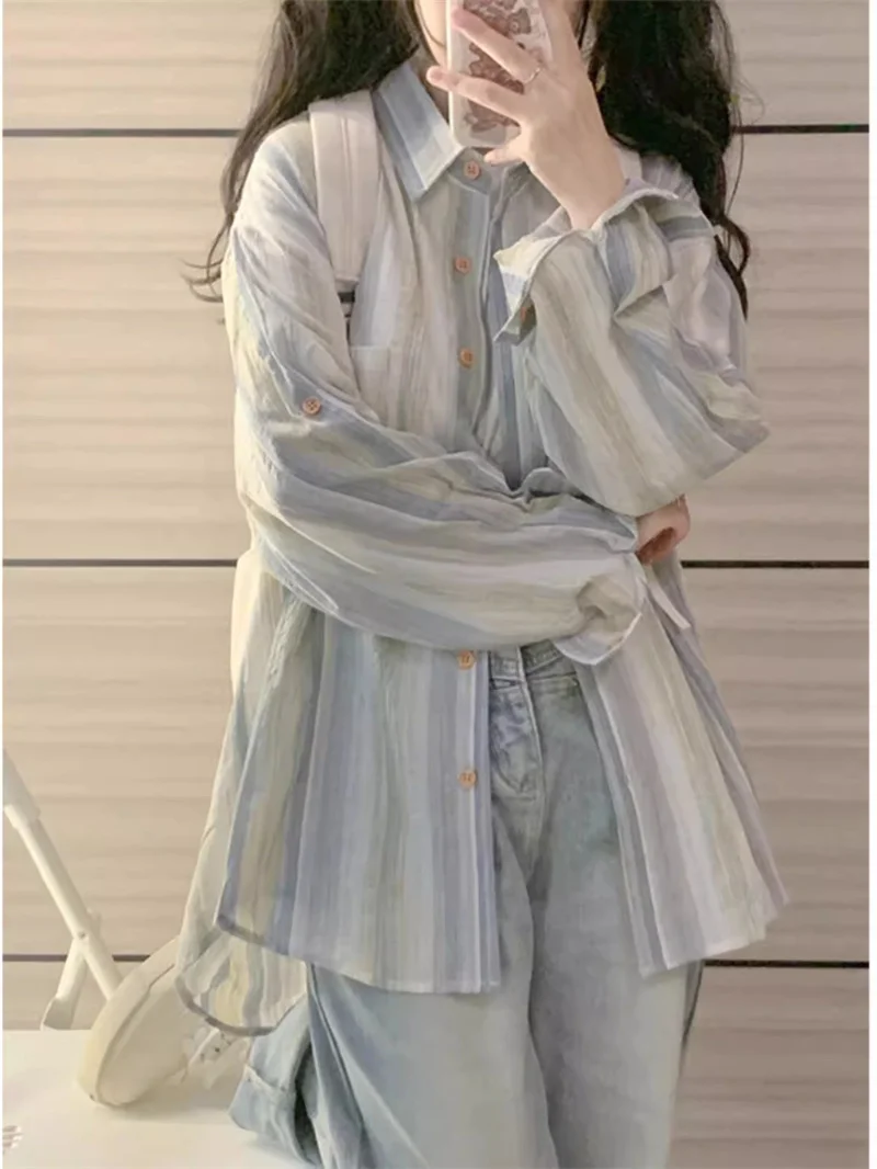 French Lazy Striped Shirt Jacket for Women in Early Autumn 2024 New Loose Versatile Shirt Summer long Sleeved sun Protection top
French Lazy Striped Shirt Jacket for Women in Early Autumn 2024 New Loose Versatile Shirt Summer long Sleeved sun Protection top