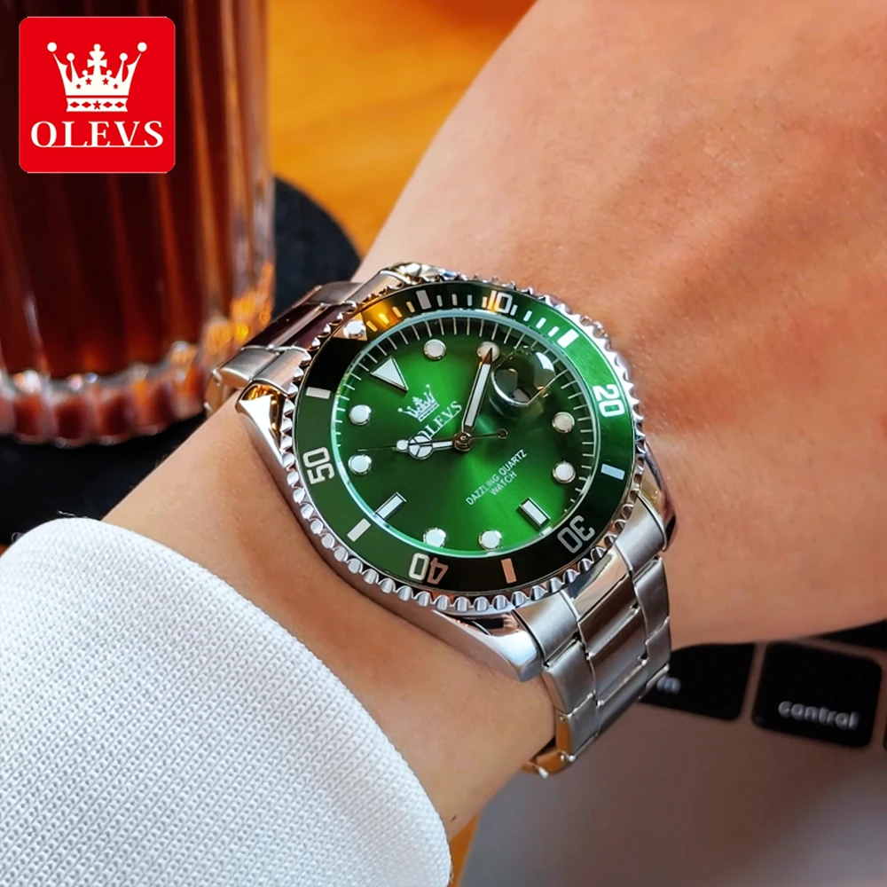 Мужские часы OLEVS, топовый бренд, классический браслет Oyster, хронограф, безель из высококачественной стали, оригинальные кварцевые наручные часы, водонепроницаемые, с функцией даты.
Мужские часы OLEVS, топовый бренд, классический браслет Oyster, хронограф, безель из высококачественной стали, оригинальные кварцевые наручные часы, водонепроницаемые, с функцией даты.
