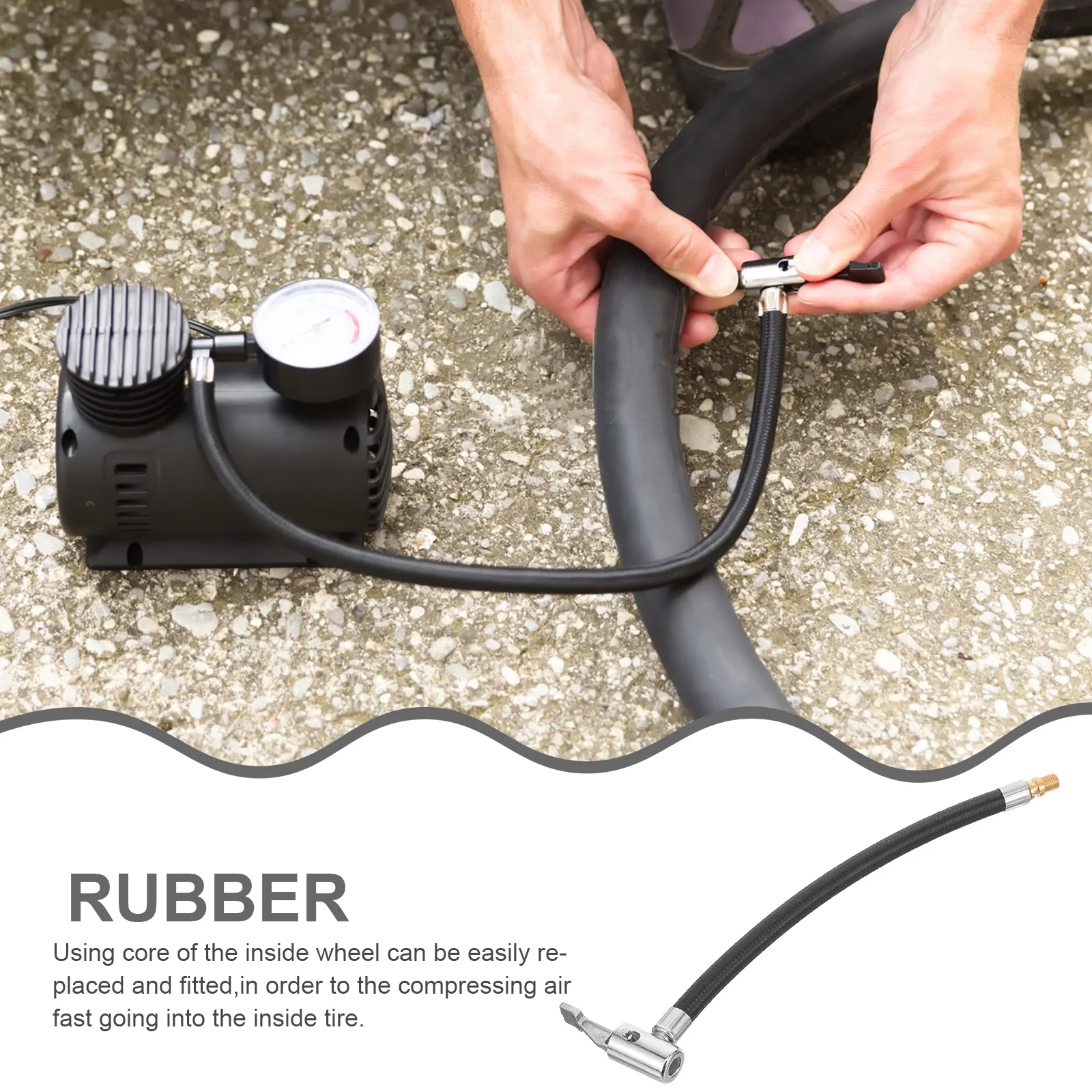 2pcs Air Pump Extension Hose Cable Inflator Tube Cord for Car Gas Nozzle Tire Accessories Abrasion Resistant Rubber Male Thread
2pcs Air Pump Extension Hose Cable Inflator Tube Cord for Car Gas Nozzle Tire Accessories Abrasion Resistant Rubber Male Thread