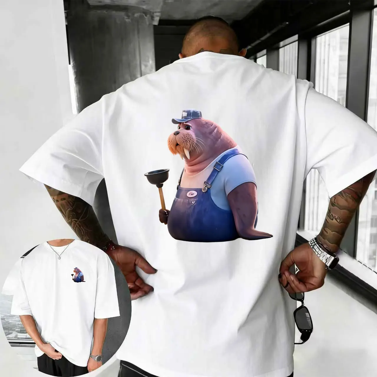 2026 Summer Disney Walrus Cartoon T-shirt Men's Street Fashion 100% Pure Cotton Short-sleeved Casual Loose Breathable Top
2026 Summer Disney Walrus Cartoon T-shirt Men's Street Fashion 100% Pure Cotton Short-sleeved Casual Loose Breathable Top