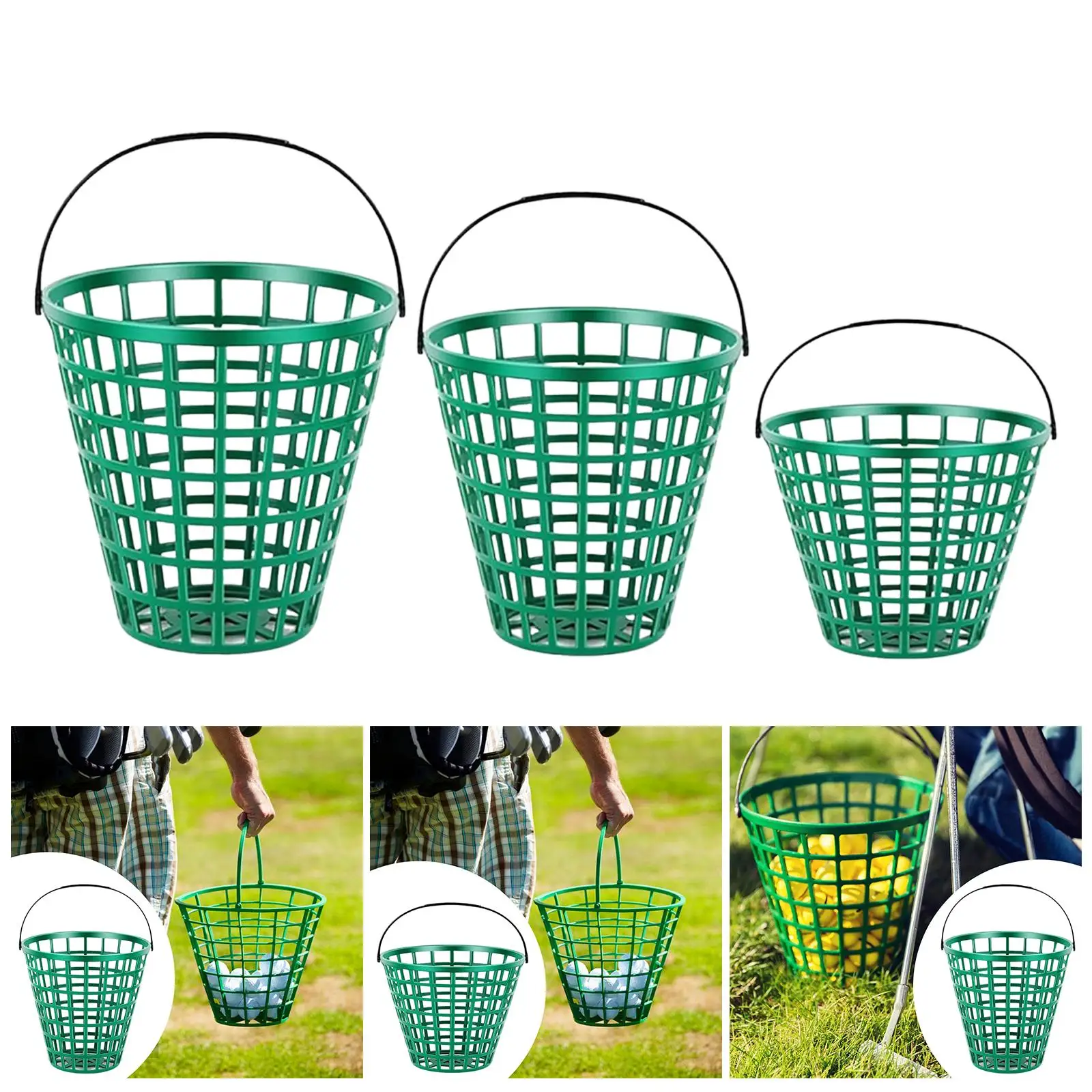 Golf Ball Container Green Golf Bucket with Handle Practice Basket for Home Training Stadium Golf Equipment Kit
Golf Ball Container Green Golf Bucket with Handle Practice Basket for Home Training Stadium Golf Equipment Kit