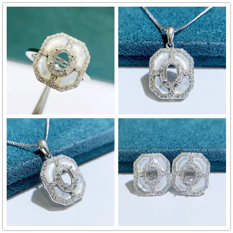MeiBaPJ 4mm*6mm 925 Silver Elliptic Stone Jewelry Set Holder Pendant Earrings Ring 3-pieces Suit Fine Wedding Jewelry for Women
MeiBaPJ 4mm*6mm 925 Silver Elliptic Stone Jewelry Set Holder Pendant Earrings Ring 3-pieces Suit Fine Wedding Jewelry for Women
