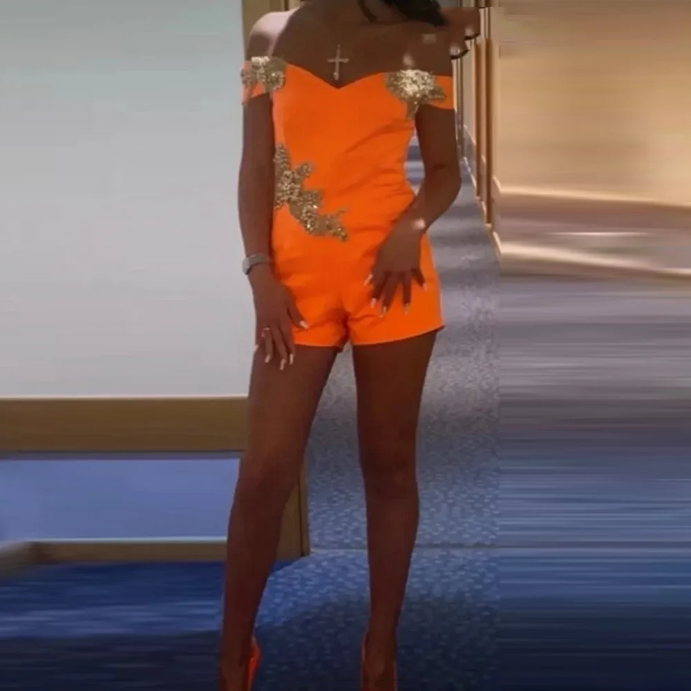 Orange Short Mini Dresses Beading Special Design Prom Gowns Chic Applique Prom Dress Off Shoulder Sleeveless
Orange Short Mini Dresses Beading Special Design Prom Gowns Chic Applique Prom Dress Off Shoulder Sleeveless