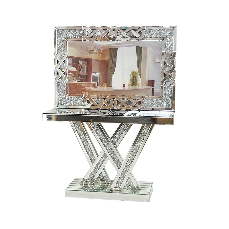 Mirror broken diamonds, cross entrance table, new Chinese living room entrance, table against the wall
Mirror broken diamonds, cross entrance table, new Chinese living room entrance, table against the wall