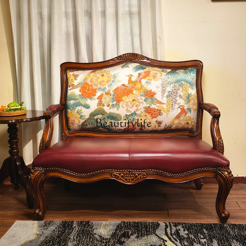 European Style Solid Wood Single Sofa Chair American Style retro casual Chair
European Style Solid Wood Single Sofa Chair American Style retro casual Chair