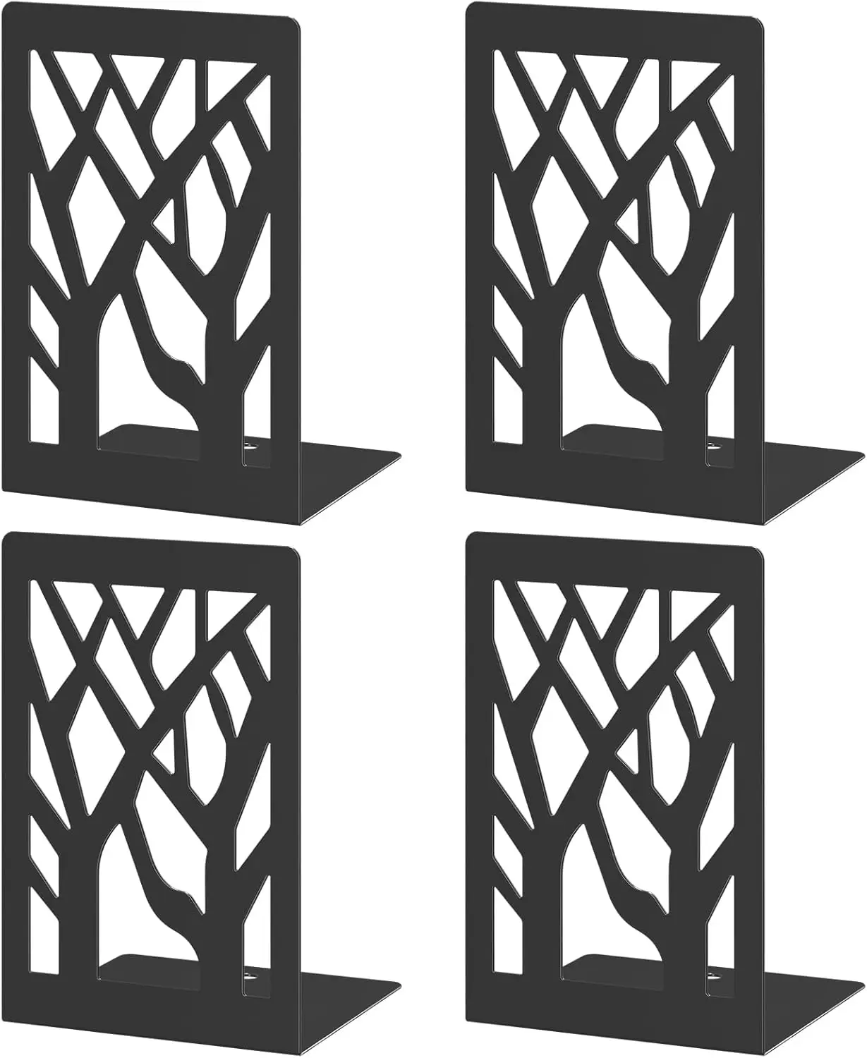 4-Piece Modern Metal Bookends for Shelves, Decorative Tree Book Holder for Home Office, Non-Skid Organizer
4-Piece Modern Metal Bookends for Shelves, Decorative Tree Book Holder for Home Office, Non-Skid Organizer