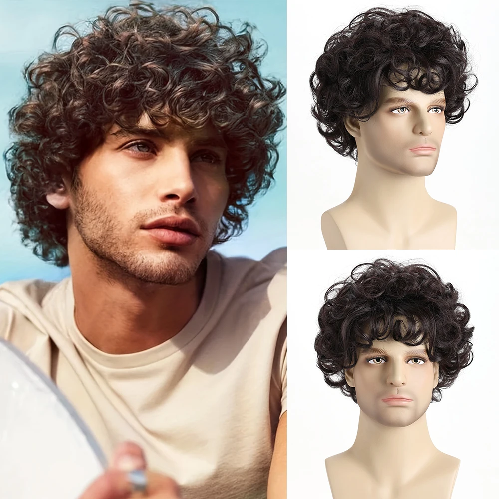 10 Inch Brown Natural Short Curly Wave Synthetic Wig For Male Young Men Hair Heat Resistant Fiber Wigs For Daily use Halloween
10 Inch Brown Natural Short Curly Wave Synthetic Wig For Male Young Men Hair Heat Resistant Fiber Wigs For Daily use Halloween