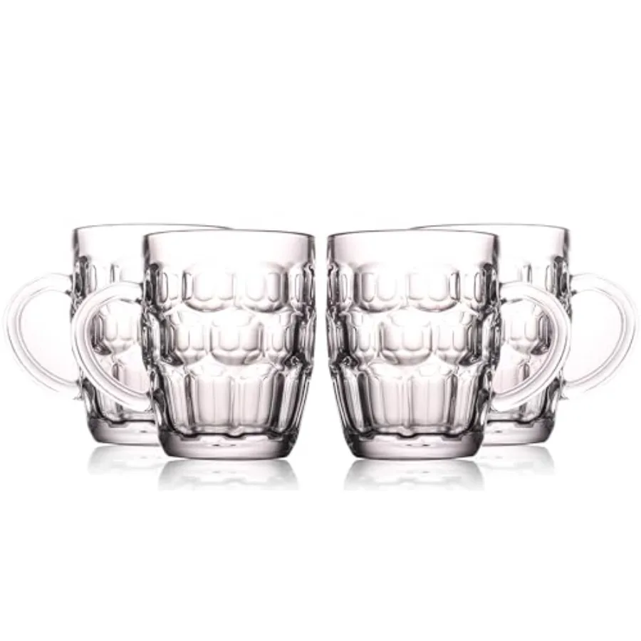 1 Pint Dimpled Beer Mug Set of 4 Heavy British Pub Thick Glass with Handle Ideal for Home Parties BBQ Gatherings and Beer Enthu
1 Pint Dimpled Beer Mug Set of 4 Heavy British Pub Thick Glass with Handle Ideal for Home Parties BBQ Gatherings and Beer Enthu