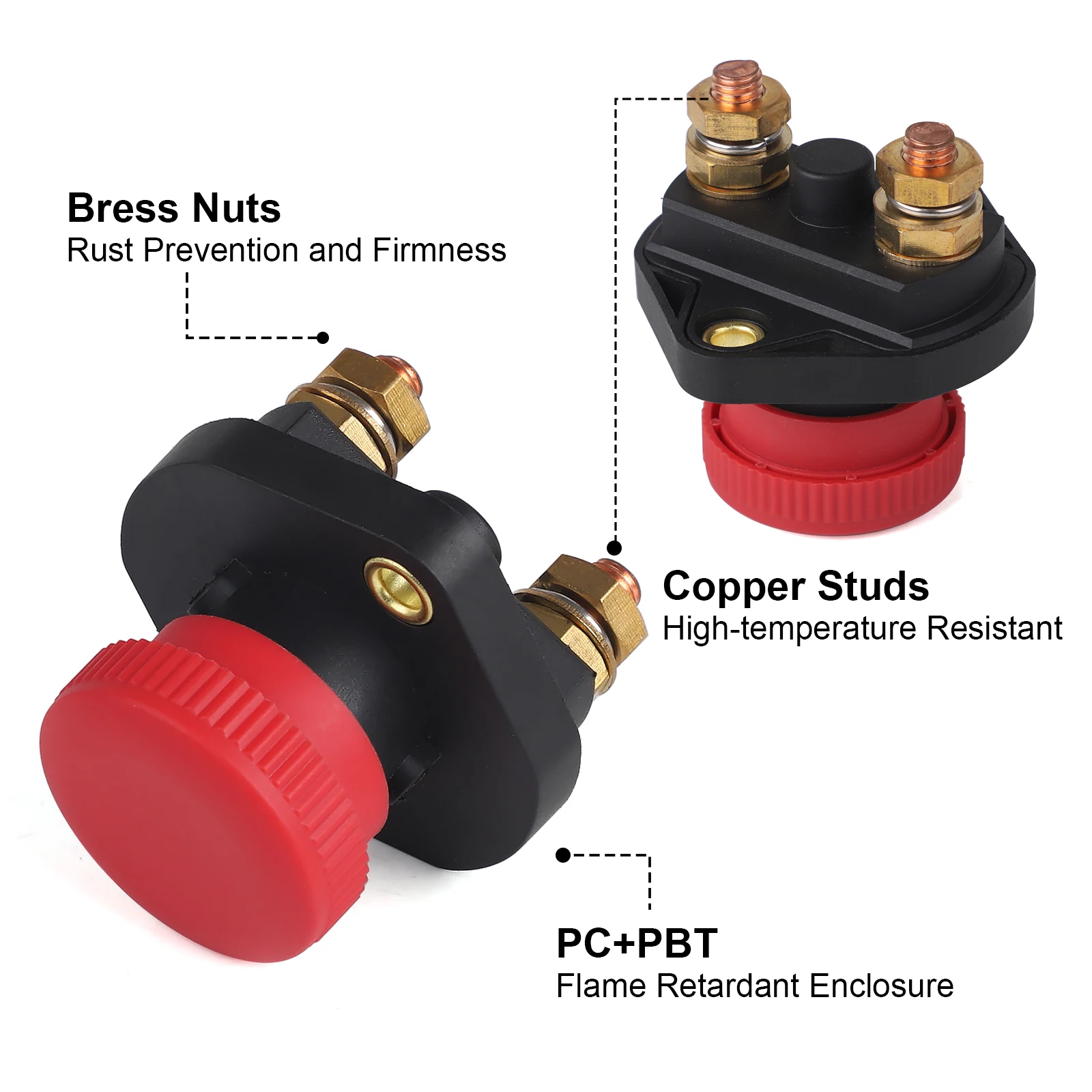 Battery Disconnect Switch 48V 150A Push Pull Power-off Kill Switch For Car Truck SUV RV Marine Boat with Copper Terminal Red Key
Battery Disconnect Switch 48V 150A Push Pull Power-off Kill Switch For Car Truck SUV RV Marine Boat with Copper Terminal Red Key
