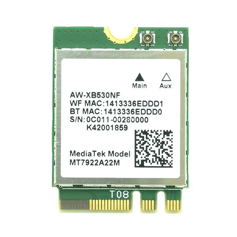 MT7922 Wi-Fi 6E карта BT5.2 Беспроводной сетевой адаптер Wi-Fi 6E трехдиапазонный 2 6G 2400 Мбит/с 802.11AX для M2-NGFF
MT7922 Wi-Fi 6E карта BT5.2 Беспроводной сетевой адаптер Wi-Fi 6E трехдиапазонный 2 6G 2400 Мбит/с 802.11AX для M2-NGFF