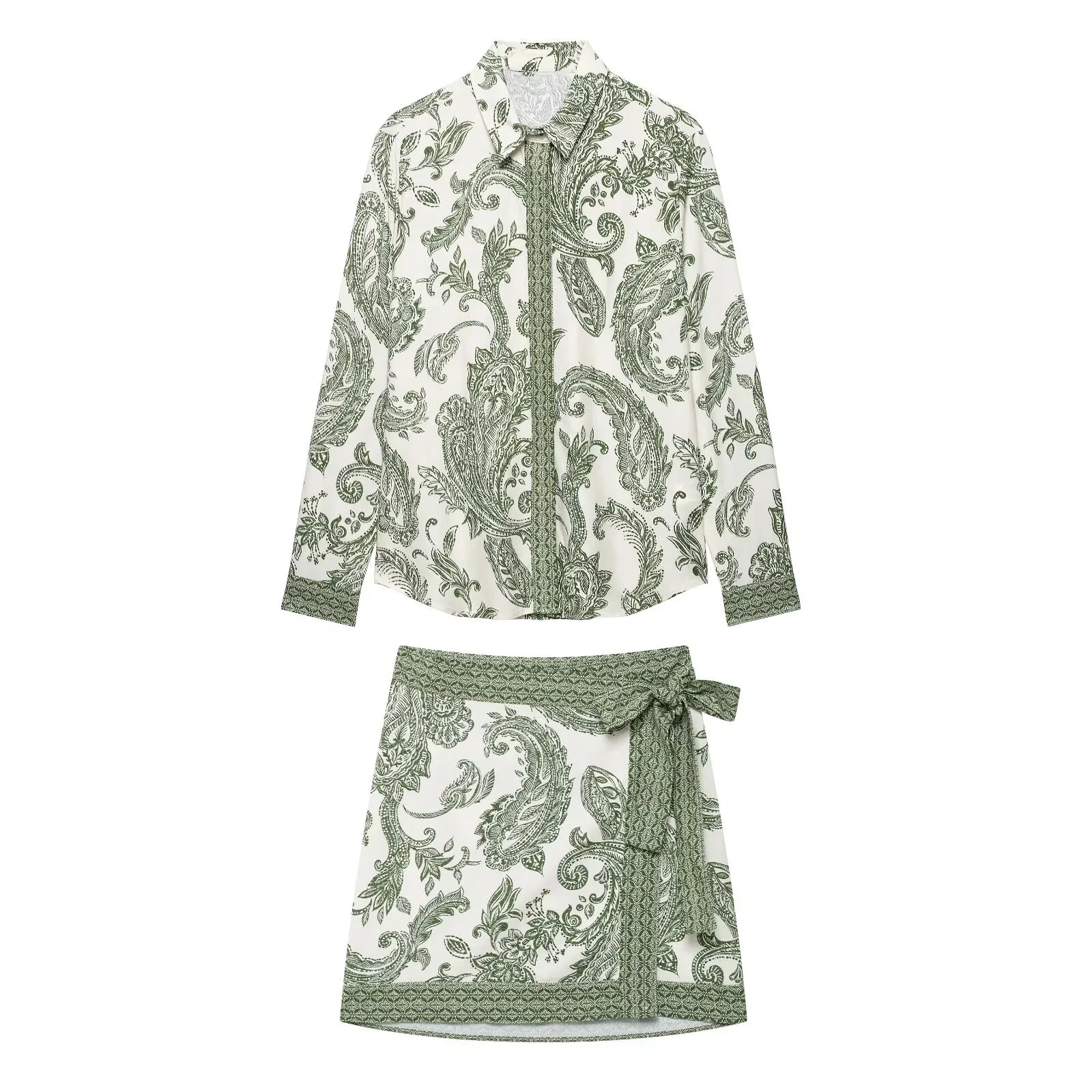 PB&ZA2025 Summer New Product Women's Versatile Printed Fashion Long Sleeve Collar Casual Shirt Printed Cotton Cage Skirt Set
PB&ZA2025 Summer New Product Women's Versatile Printed Fashion Long Sleeve Collar Casual Shirt Printed Cotton Cage Skirt Set