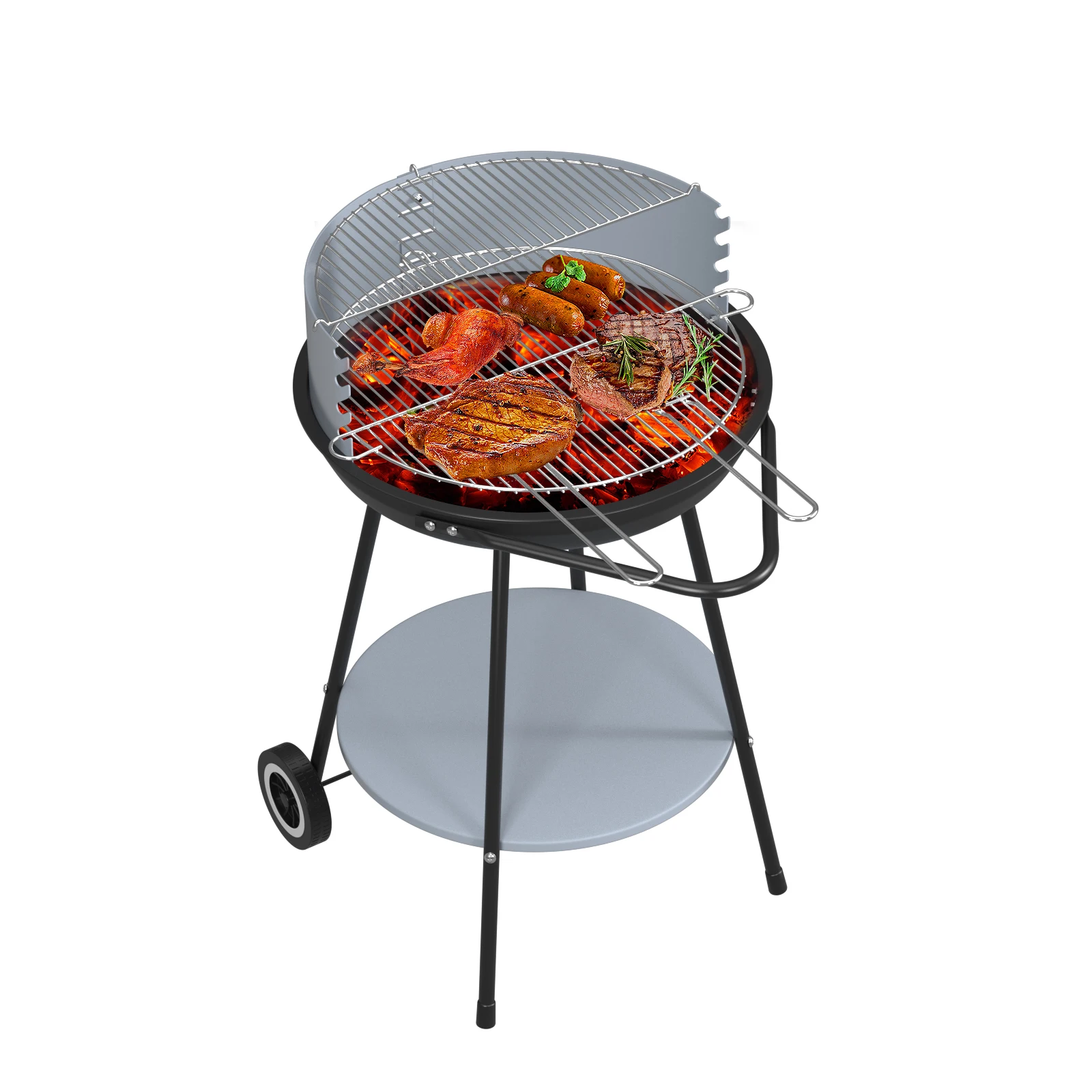 camping simple round barbecue grill, large cooking space
camping simple round barbecue grill, large cooking space