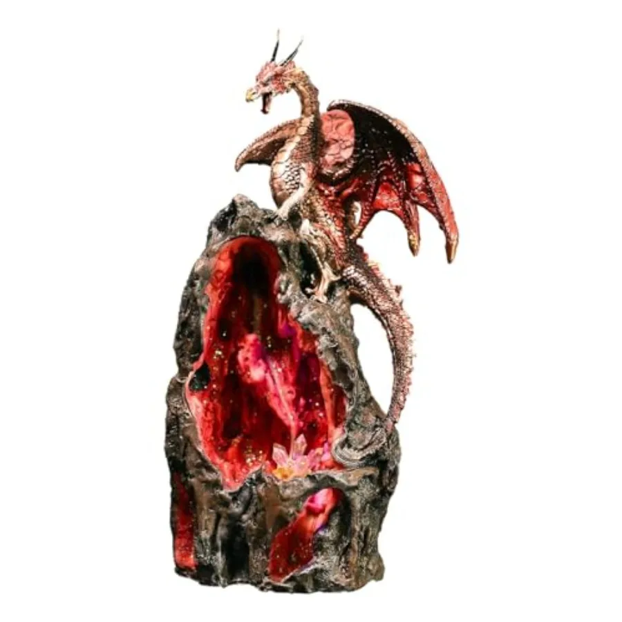 Статуэтка дракона Ebros Red Ember из сапфирового кварца на геодной пещере, 13 дюймов, с подставкой для благовоний обратного потока и красочными элементами
Статуэтка дракона Ebros Red Ember из сапфирового кварца на геодной пещере, 13 дюймов, с подставкой для благовоний обратного потока и красочными элементами
