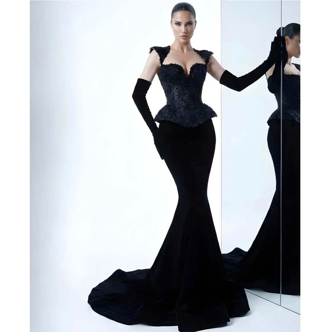 2 Pcs Black Evening Dresses Women Lace Sequined Prom Dress Plus Size Luxury Party Gown Floor Length Gala Vestidos Customized
2 Pcs Black Evening Dresses Women Lace Sequined Prom Dress Plus Size Luxury Party Gown Floor Length Gala Vestidos Customized
