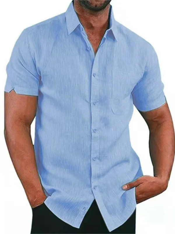 Busin Sle Pure Color ort Sve irt Летняя дышащая повседневная мужская куртка на пуговицах из полиэфирного волокна молодежная расслабляющая посадка... 
Busin Sle Pure Color ort Sve irt Летняя дышащая повседневная мужская куртка на пуговицах из полиэфирного волокна молодежная расслабляющая посадка...