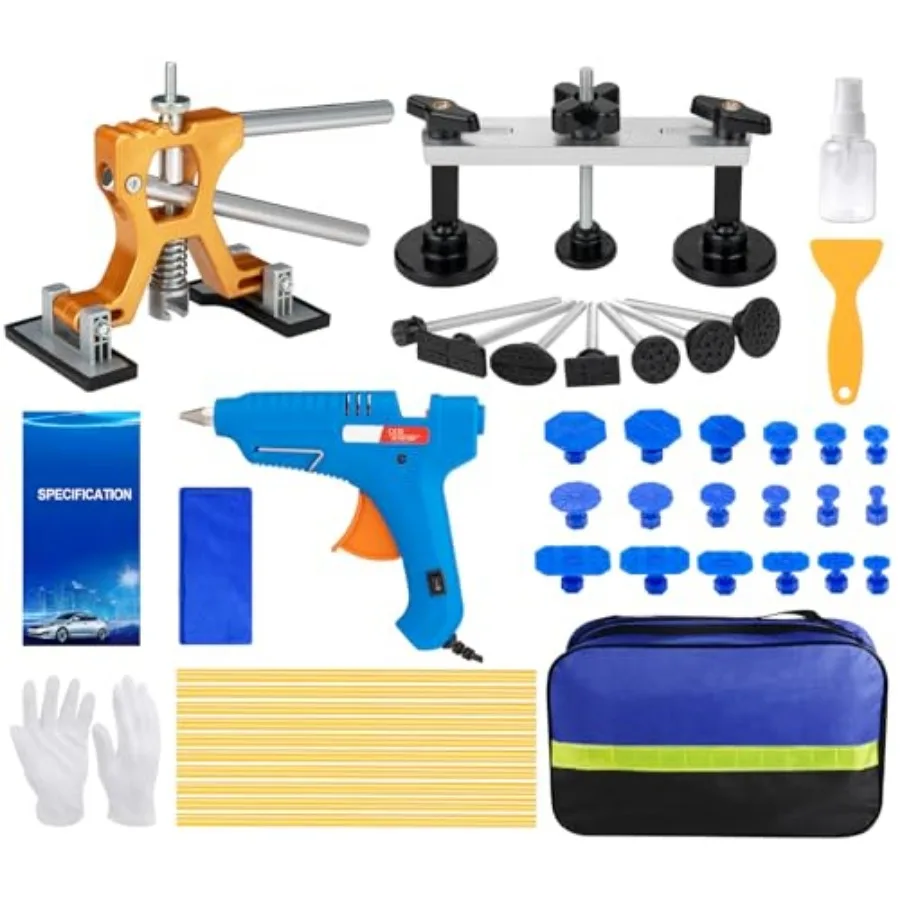 45Pcs Car Dent Puller Kit Paintless Dent Removal Kit with Adjustable Bridge Puller and Golden Lifter Hail Damage Dent Repair Ki
45Pcs Car Dent Puller Kit Paintless Dent Removal Kit with Adjustable Bridge Puller and Golden Lifter Hail Damage Dent Repair Ki