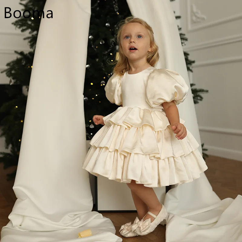 Booma A-Line Flower Girl Dresses Satin Girls Wedding Party Dresses O-Neck Pleat Bow Gowns Pleat Customized
Booma A-Line Flower Girl Dresses Satin Girls Wedding Party Dresses O-Neck Pleat Bow Gowns Pleat Customized