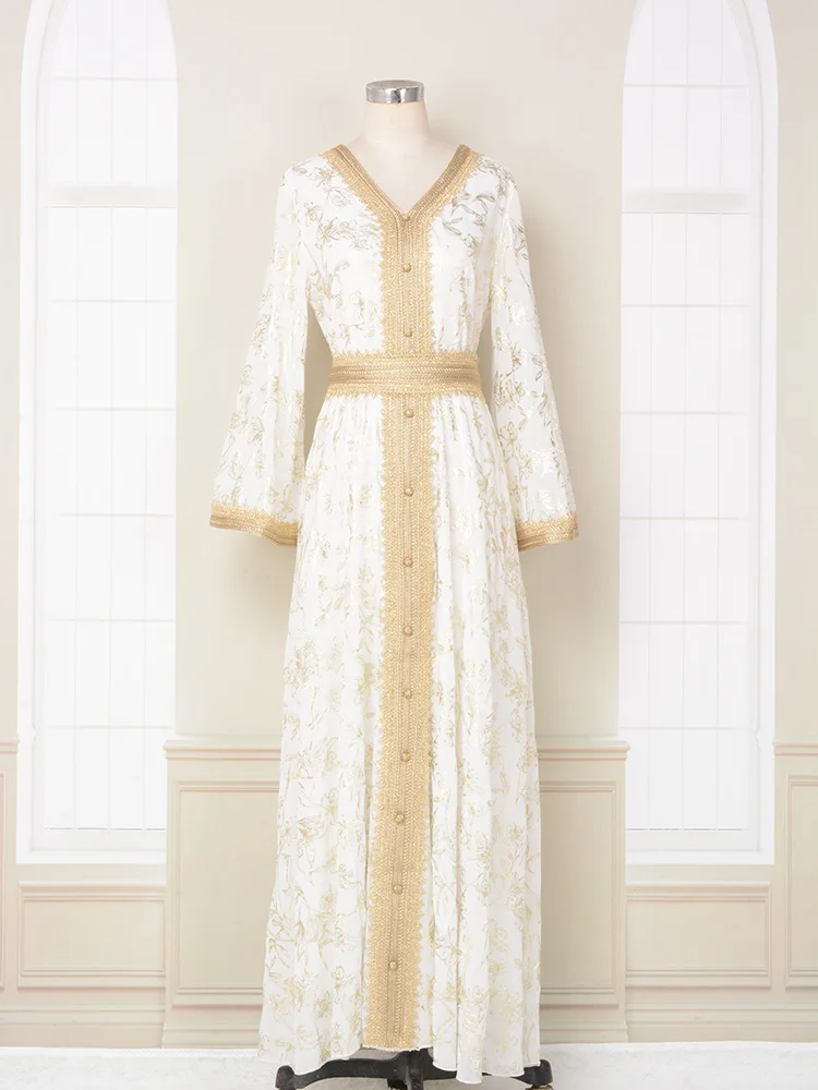 084 Middle Eastern Dubai Evening Dress Clothing Dress Bottom Embroidered Gold Foil Fashion Robe
084 Middle Eastern Dubai Evening Dress Clothing Dress Bottom Embroidered Gold Foil Fashion Robe
