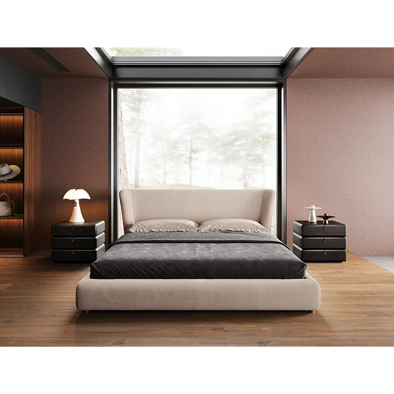 minimalist bed modern minimalist fabric light luxury cream style simple master bedroom 1.8 meters
minimalist bed modern minimalist fabric light luxury cream style simple master bedroom 1.8 meters