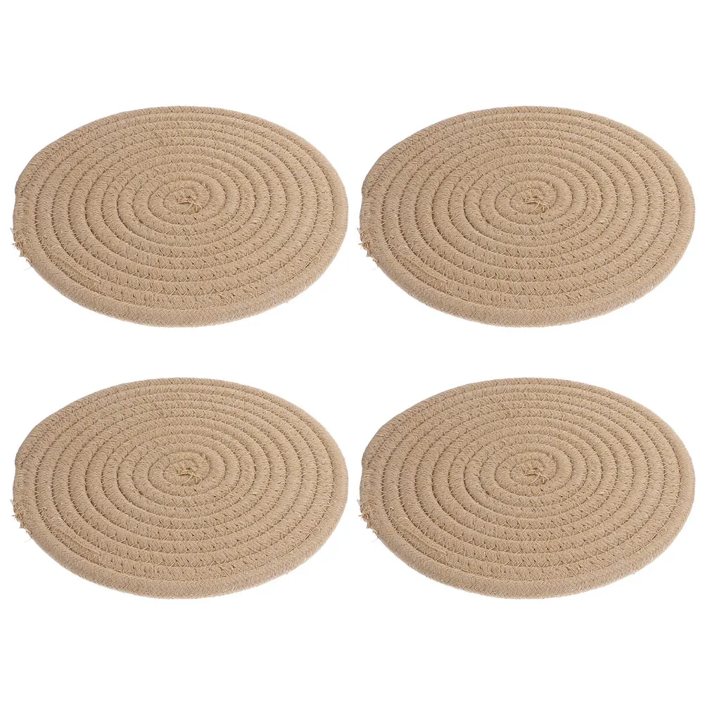 4 Pcs Heat Resistant Pot Holder Electric Stove Mat Cotton Round Woven Placemat Braided Pad Table Wear Resistant Dinner
4 Pcs Heat Resistant Pot Holder Electric Stove Mat Cotton Round Woven Placemat Braided Pad Table Wear Resistant Dinner