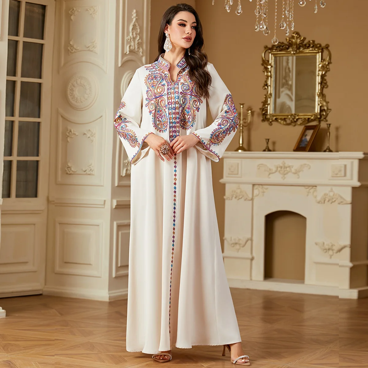 2025 Muslim Eid Dress for Women Embroidery Abaya Party Caftan Robe Jalabiya Ramadan Morocco Dubai Kaftan Islam Vestidos Largos
2025 Muslim Eid Dress for Women Embroidery Abaya Party Caftan Robe Jalabiya Ramadan Morocco Dubai Kaftan Islam Vestidos Largos