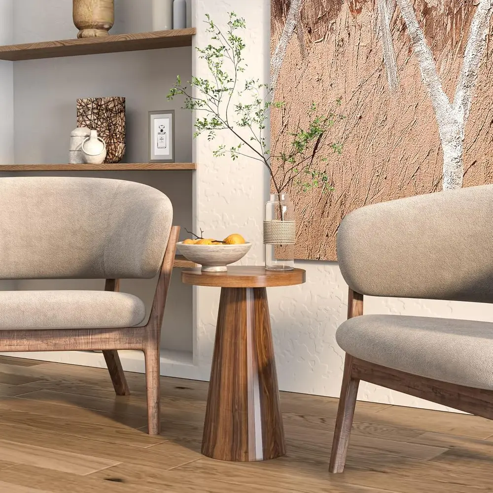 Mid-Century Modern Walnut Pedestal Accent Table for Living Room or Bedroom
Mid-Century Modern Walnut Pedestal Accent Table for Living Room or Bedroom