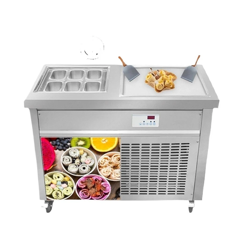 New Stainless Steel Single Square Pan Frying Ice Cream Making Machine Fried Ice Cream Machine with 6pcs Ingredient Tanks
New Stainless Steel Single Square Pan Frying Ice Cream Making Machine Fried Ice Cream Machine with 6pcs Ingredient Tanks