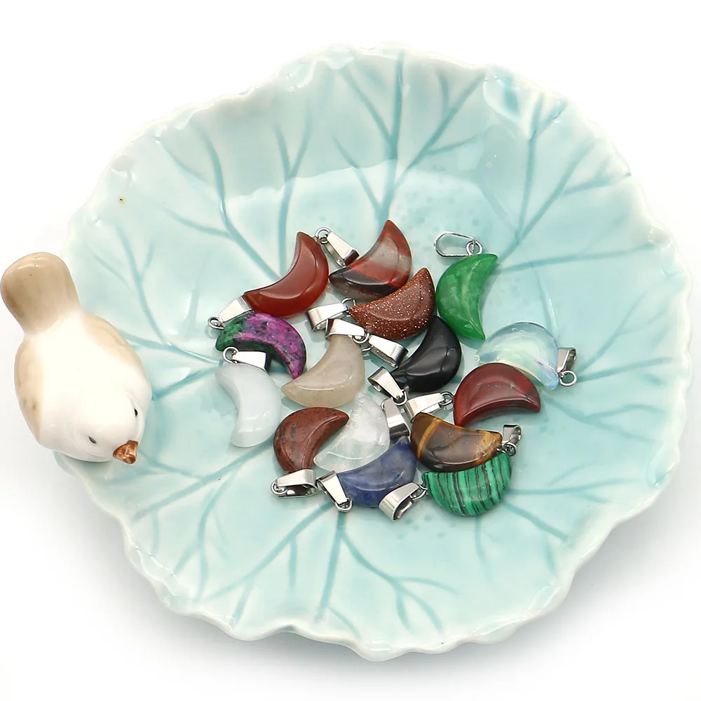 12x21mm Polished Moon-Shaped Natural Stone Pendant Black Agate Opal Single-Hole Pendant Handmade Jewelry Accessories 5pcs/pack
12x21mm Polished Moon-Shaped Natural Stone Pendant Black Agate Opal Single-Hole Pendant Handmade Jewelry Accessories 5pcs/pack