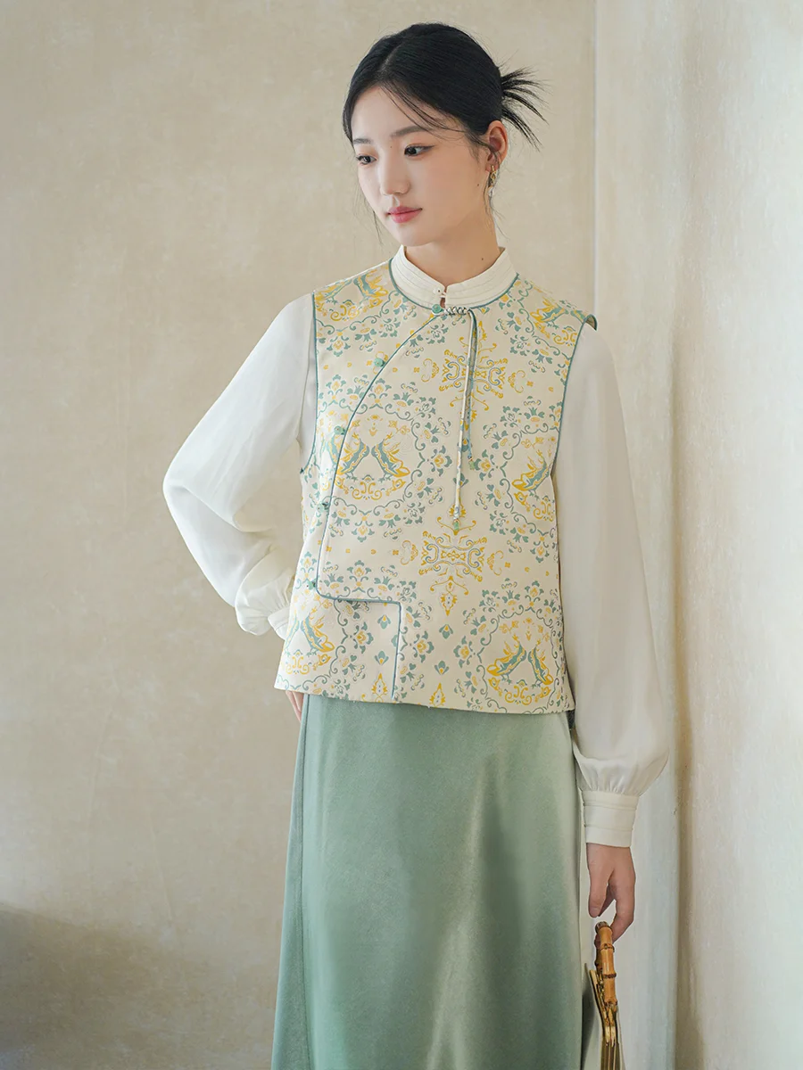 Шикарный круглый женский топ Ne Chinese Sle с боковыми пуговицами Fre Aosphere Tea Костюм Верхний жилет для тела National Sle Faion
Шикарный круглый женский топ Ne Chinese Sle с боковыми пуговицами Fre Aosphere Tea Костюм Верхний жилет для тела National Sle Faion