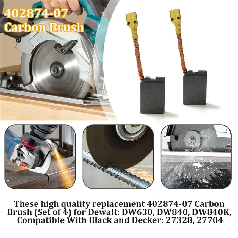 ABRB-402874-07 Carbon Brush, Angle Grinder Cut Off Brush, For Grinder DW840 Power Tools Angle Grinder Motor 8Pcs
ABRB-402874-07 Carbon Brush, Angle Grinder Cut Off Brush, For Grinder DW840 Power Tools Angle Grinder Motor 8Pcs