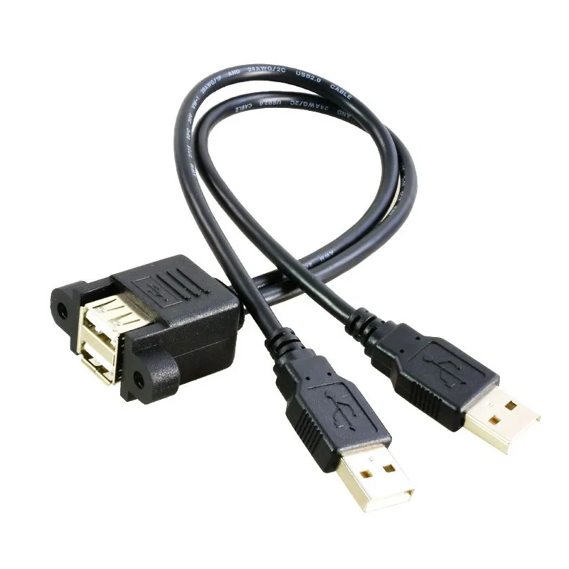 Dual Port USB 2.0 A Male To Female M/F Extension Screw Lock Panel Mount Cable 50cm 30cm 100cm
Dual Port USB 2.0 A Male To Female M/F Extension Screw Lock Panel Mount Cable 50cm 30cm 100cm