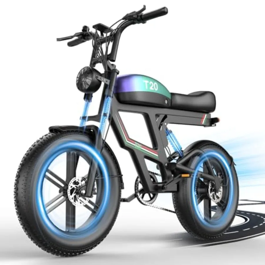 Electric bike for adults: 2500W peak power, 100-mile range, 36MPH speed, 48V 20AH removable battery, 20 fat tires, all-terrain
Electric bike for adults: 2500W peak power, 100-mile range, 36MPH speed, 48V 20AH removable battery, 20 fat tires, all-terrain