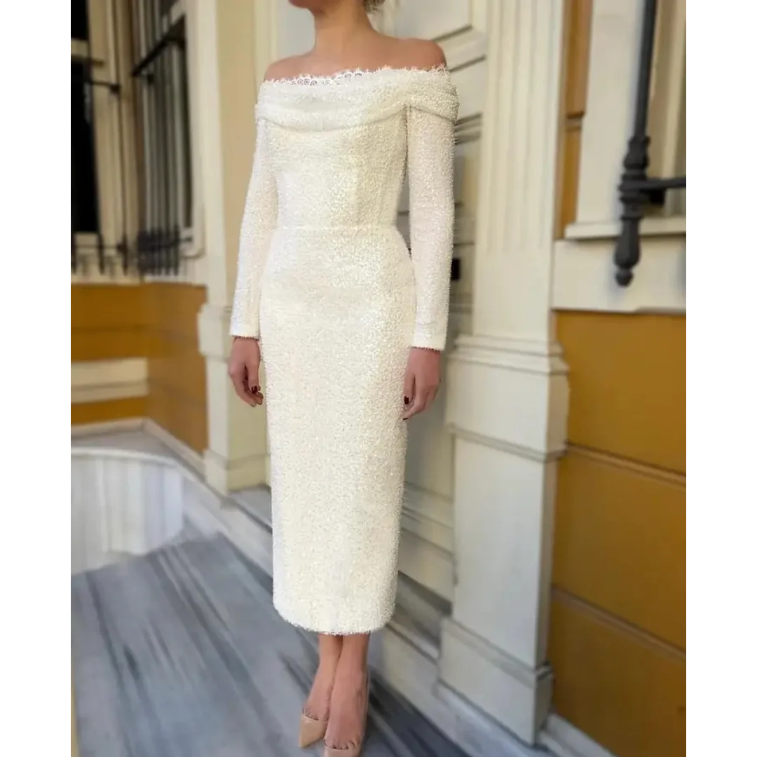 Индивидуальные белые вечерние платья-русалки с открытыми плечами и длинными рукавами, сверкающие, для помолвки и торжественных мероприятий
Индивидуальные белые вечерние платья-русалки с открытыми плечами и длинными рукавами, сверкающие, для помолвки и торжественных мероприятий