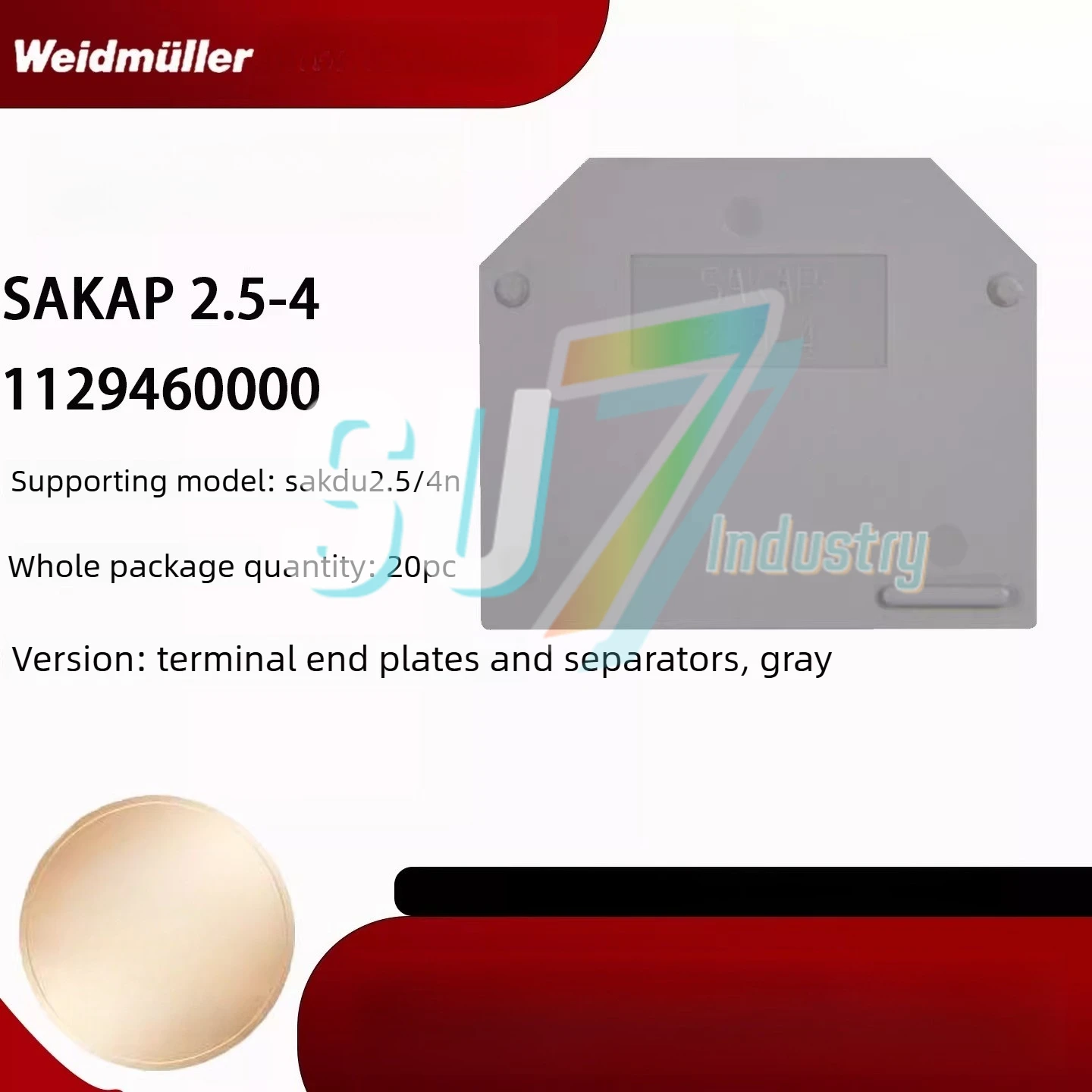 Клеммная колодка SAKDU 2.5N, соответствующая перегородке 1129460000 SAKAP 2.5-4, 20 шт./упак.
Клеммная колодка SAKDU 2.5N, соответствующая перегородке 1129460000 SAKAP 2.5-4, 20 шт./упак.
