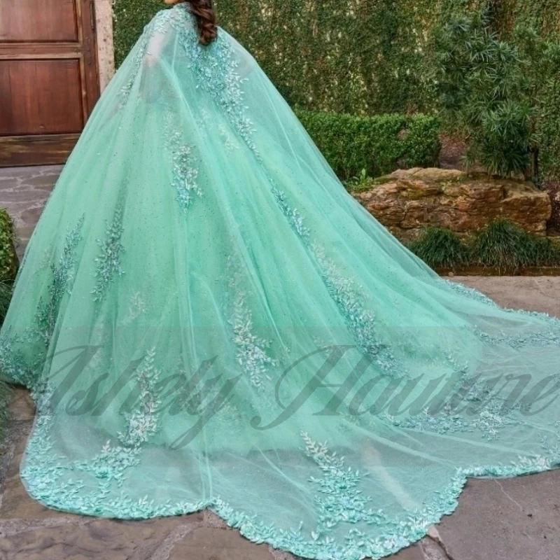 Customized Luxury Lime Green Quinceanera Dresses With Cape Lace Applique Ballgown Women Prom Birthday Party Dress Vestido 15 16
Customized Luxury Lime Green Quinceanera Dresses With Cape Lace Applique Ballgown Women Prom Birthday Party Dress Vestido 15 16