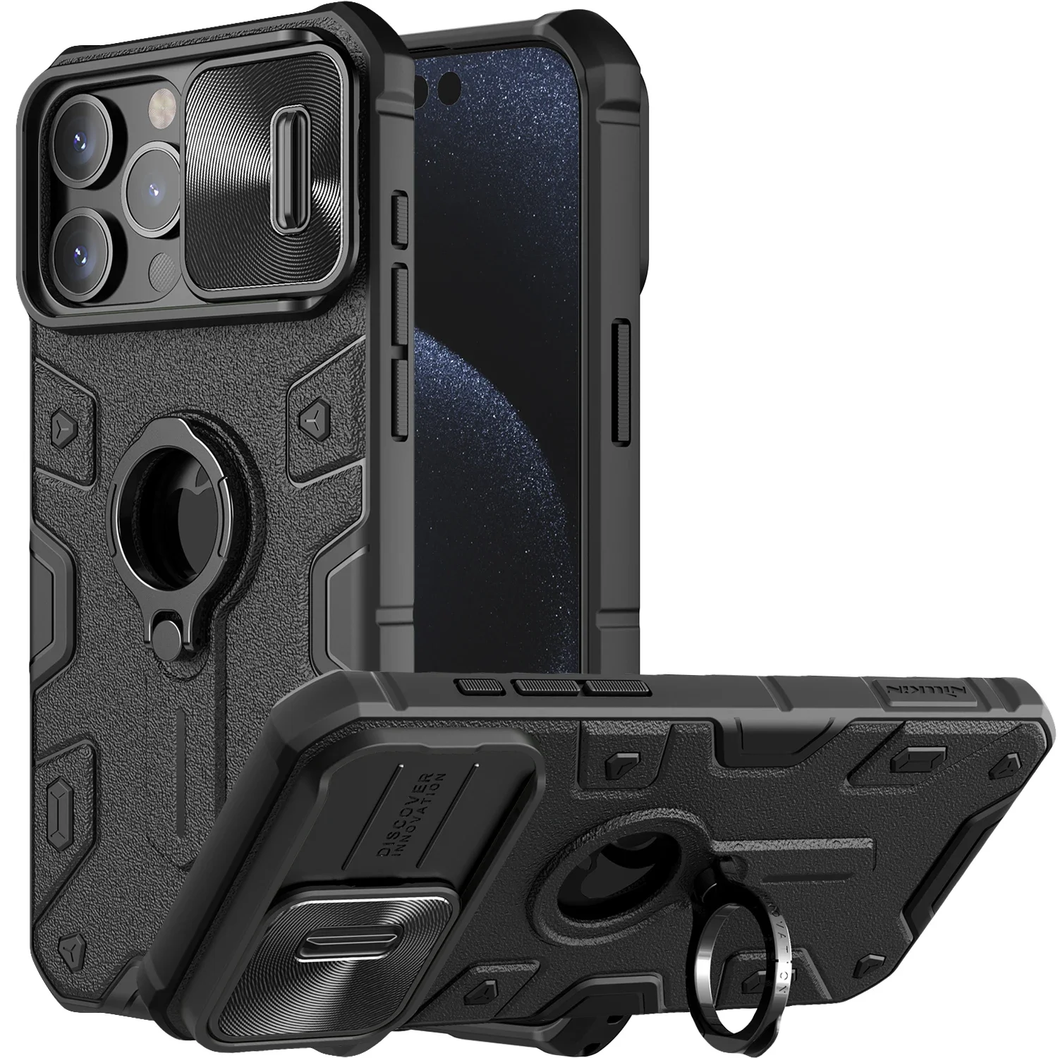 NILLKIN for iPhone 15 Pro Max Case for iPhone 15 Pro Case with Ring stand Case Camera Protection Slide cover
NILLKIN for iPhone 15 Pro Max Case for iPhone 15 Pro Case with Ring stand Case Camera Protection Slide cover