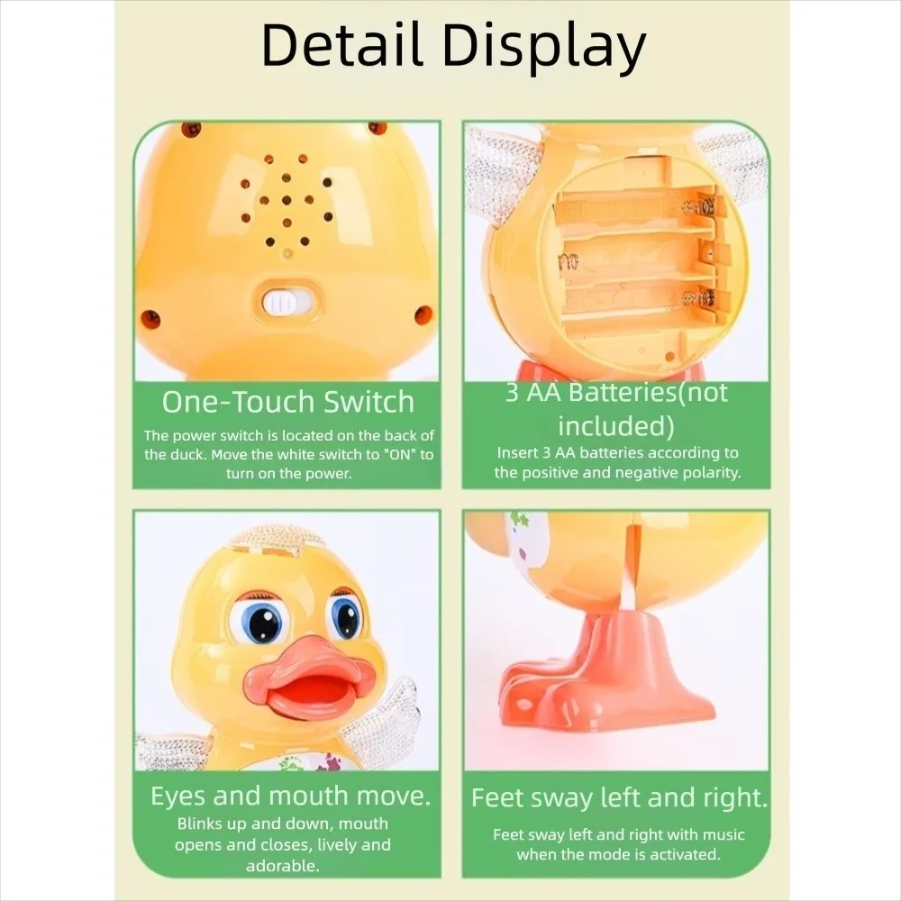Plastic Electric Dancing Duck Simulation Movable Swing Interactive Duck Craft Decor Collection Walking Dancing Duck
Plastic Electric Dancing Duck Simulation Movable Swing Interactive Duck Craft Decor Collection Walking Dancing Duck