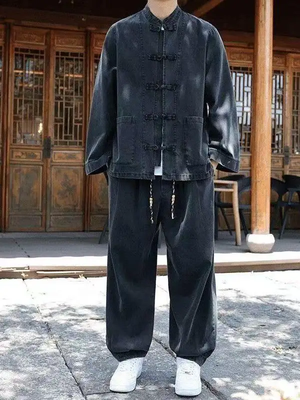 Special Offer Recommended Autumn Denim Breathable Casual Loose Size Jacket Set Youth Long Sleeve Long Pants Other Material Set
Special Offer Recommended Autumn Denim Breathable Casual Loose Size Jacket Set Youth Long Sleeve Long Pants Other Material Set